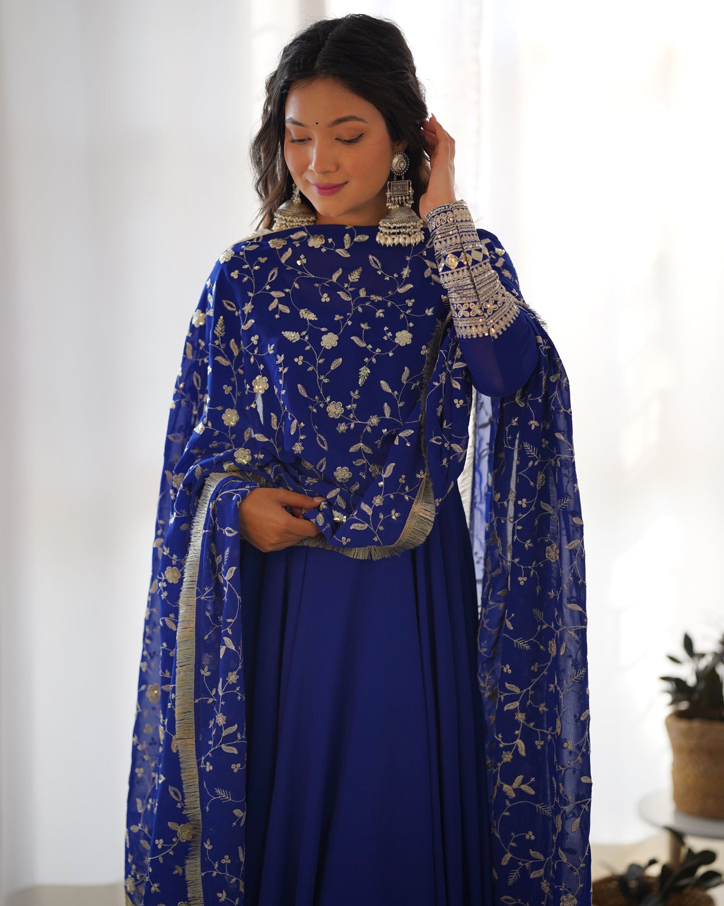 Designer Ready to Wear Gown With Heavy Work Dupatta