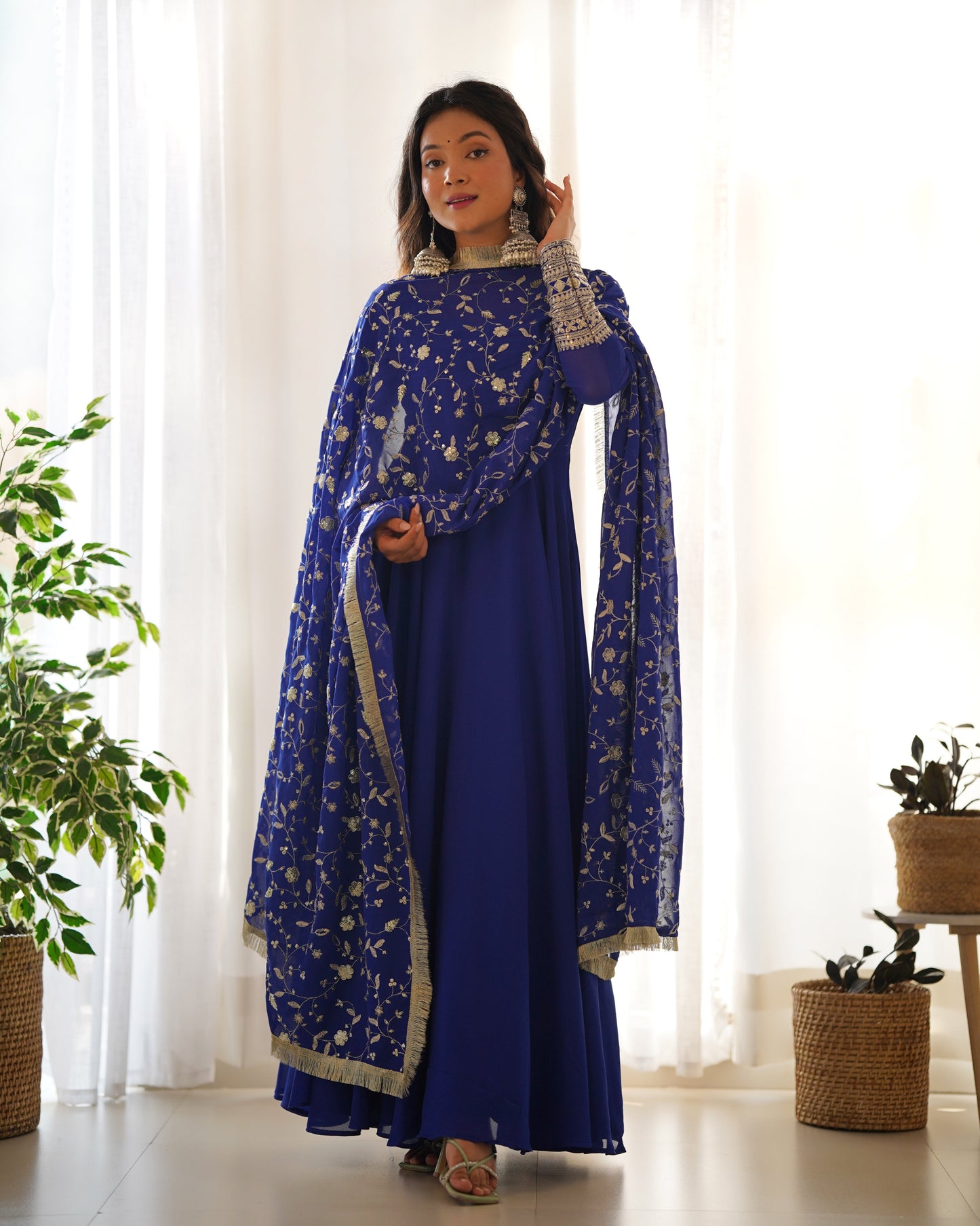 Designer Ready to Wear Gown With Heavy Work Dupatta