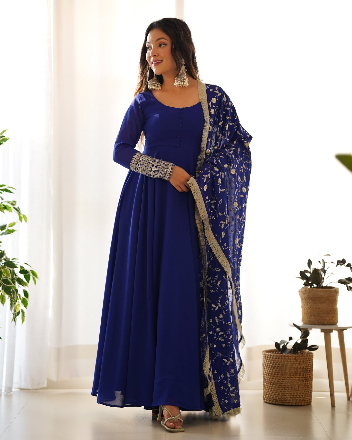 Designer Ready to Wear Gown With Heavy Work Dupatta