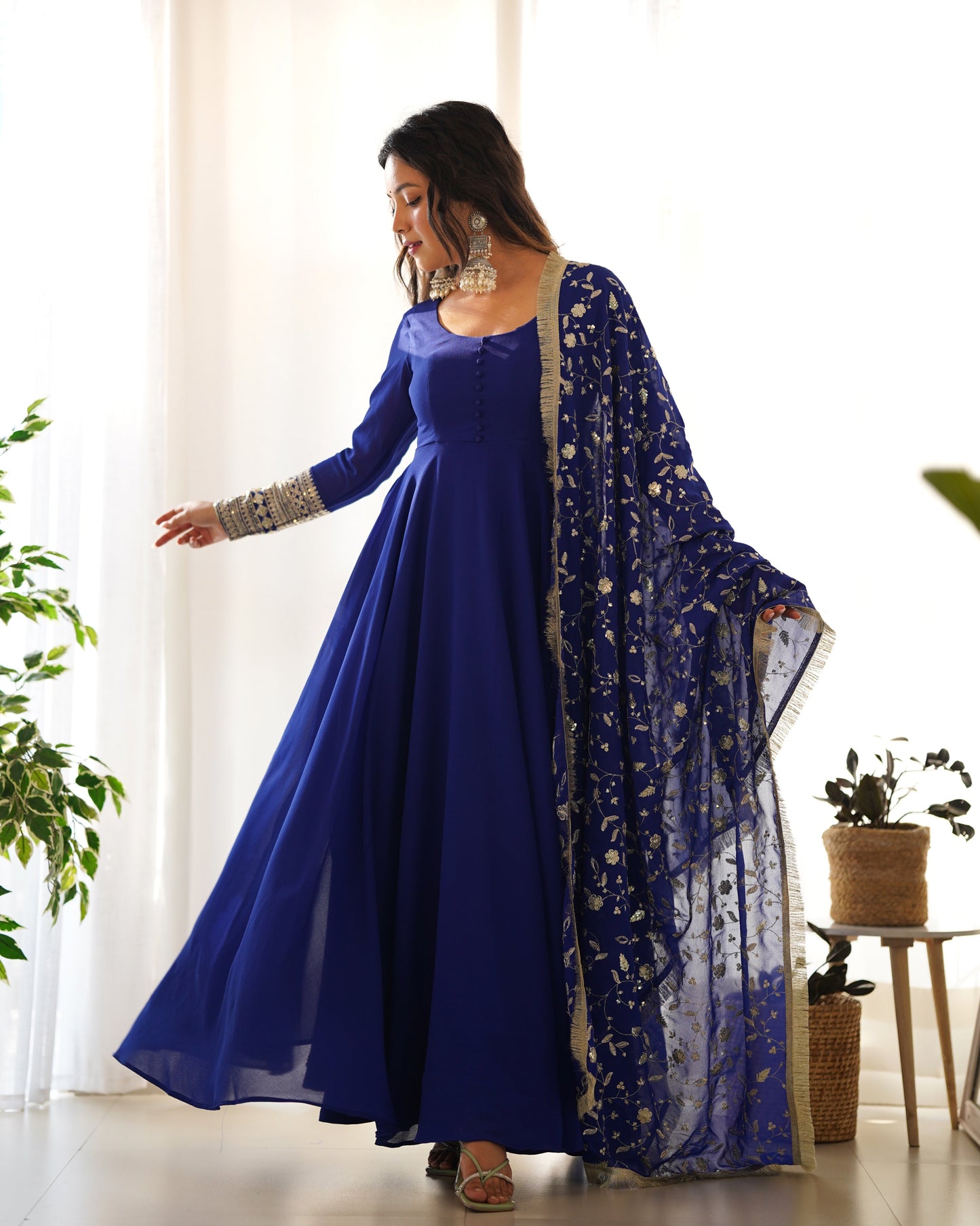 Designer Ready to Wear Gown With Heavy Work Dupatta