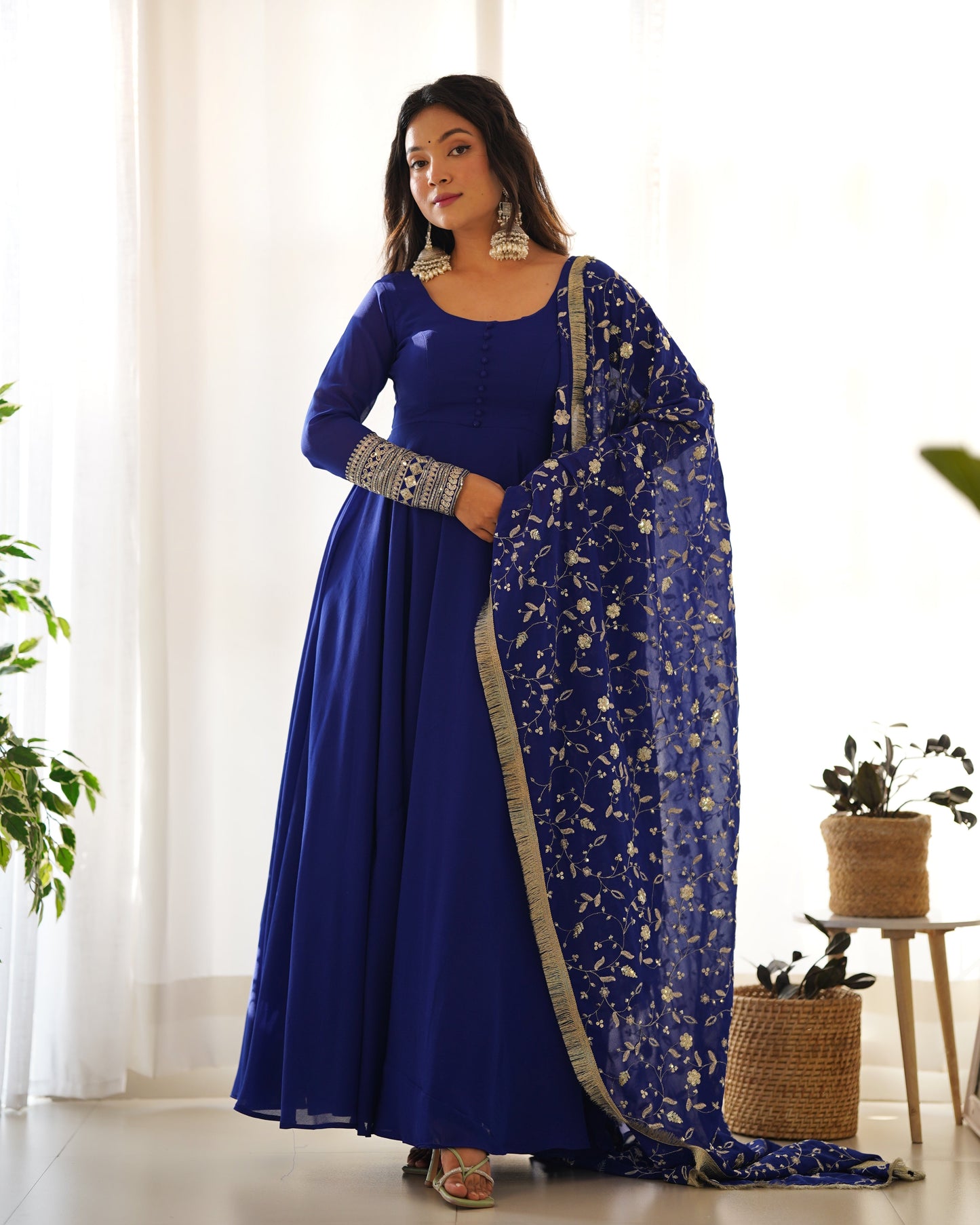 Designer Ready to Wear Gown With Heavy Work Dupatta