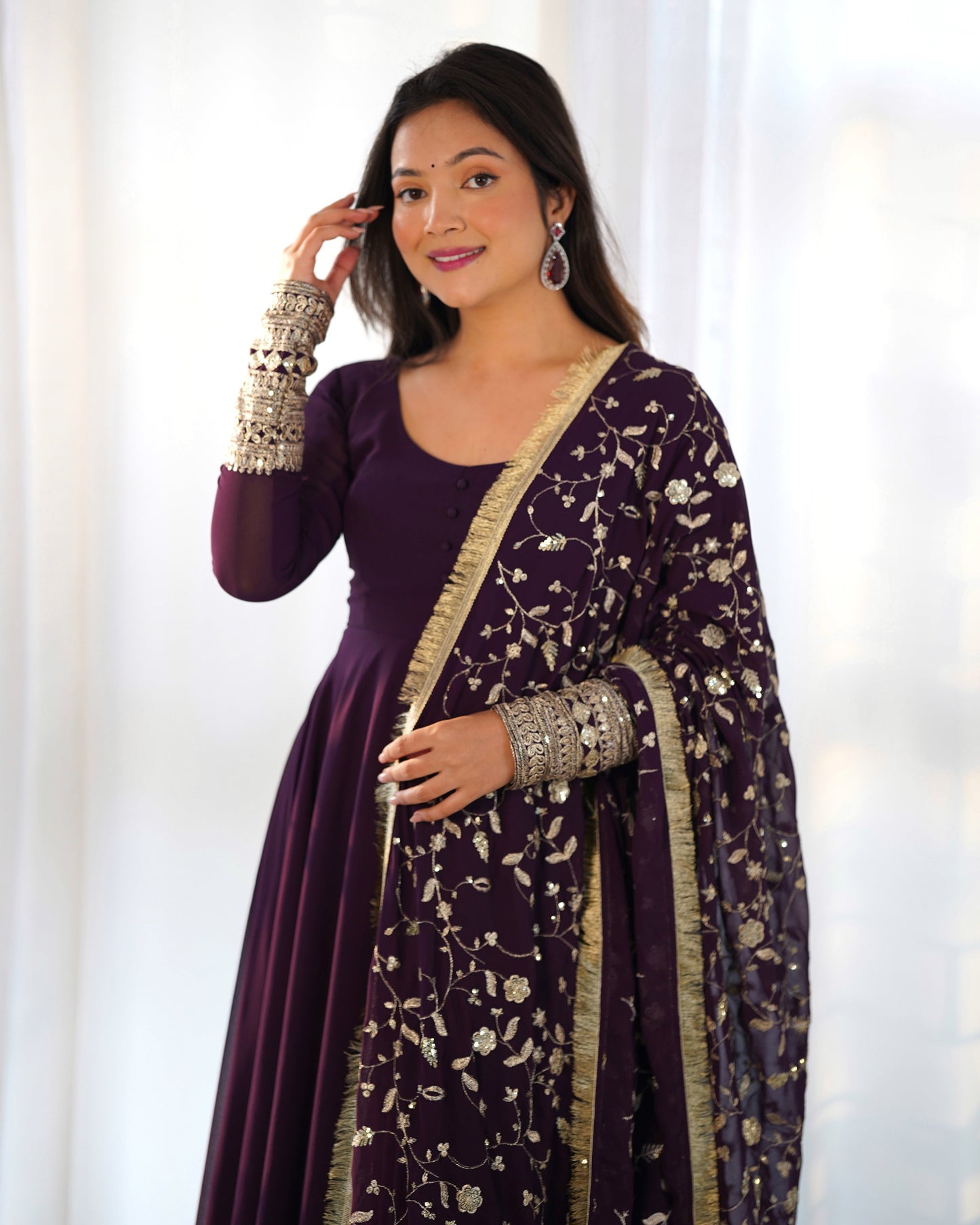 Designer Ready to Wear Gown With Heavy Work Dupatta