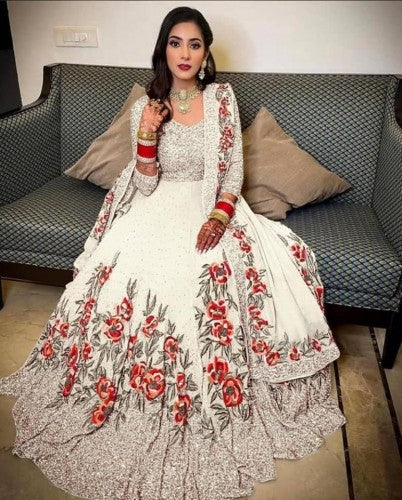 Tremendously Georgette Sequence Embroidered Work Festive Wear Salwar Suit