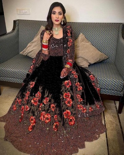 Tremendously Georgette Sequence Embroidered Work Festive Wear Salwar Suit