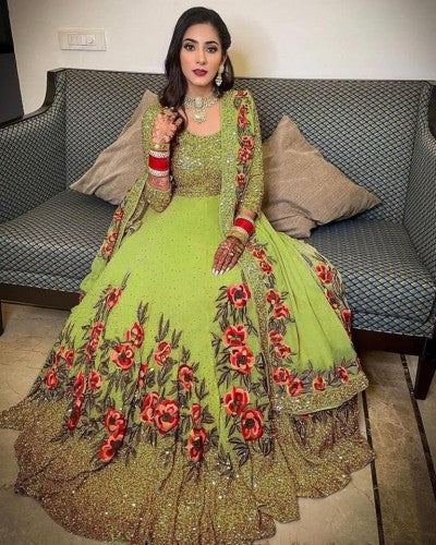 Tremendously Georgette Sequence Embroidered Work Festive Wear Salwar Suit