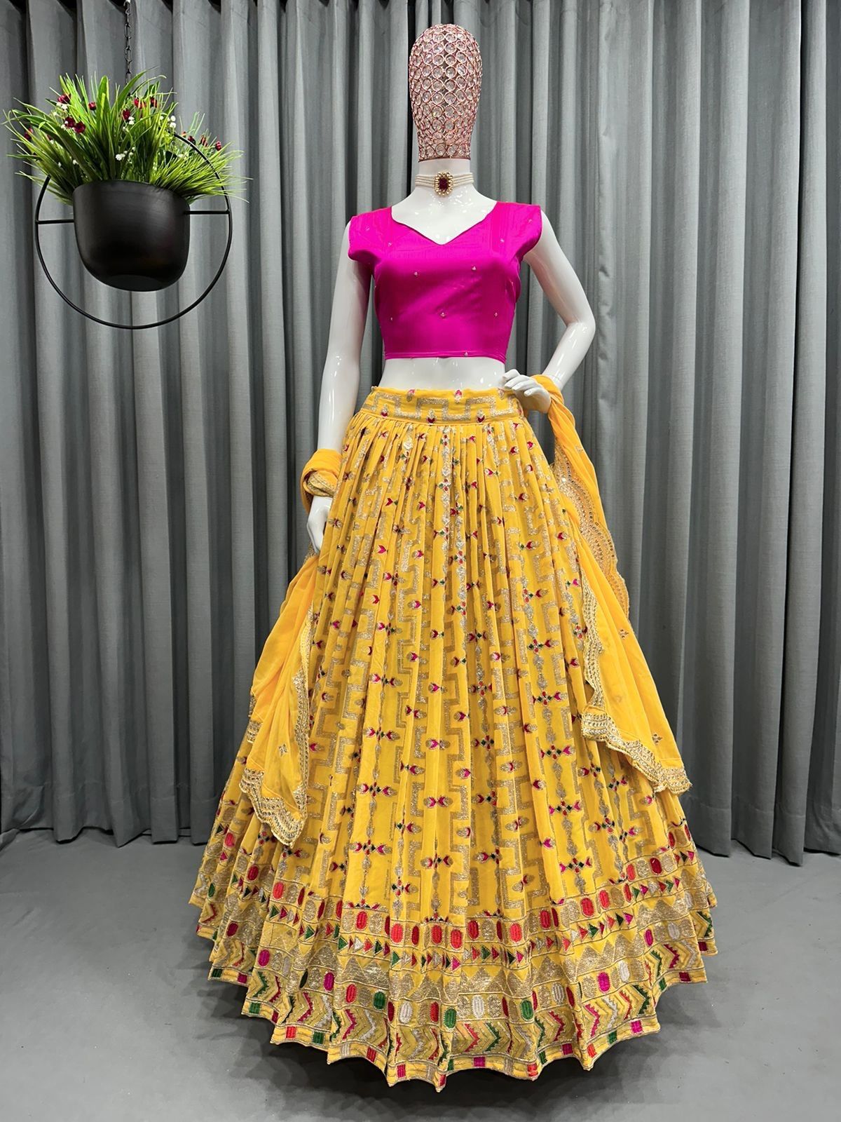 Haldi Special Silk Embroidered Lehenga Choli