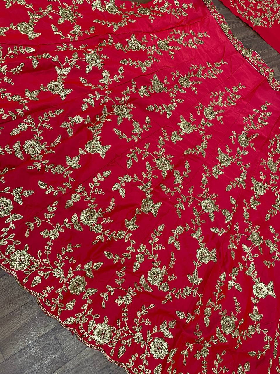 Entrancing Rani Pink Color Silk Satin Embroidered Work Lehenga Choli For Bridal Wear