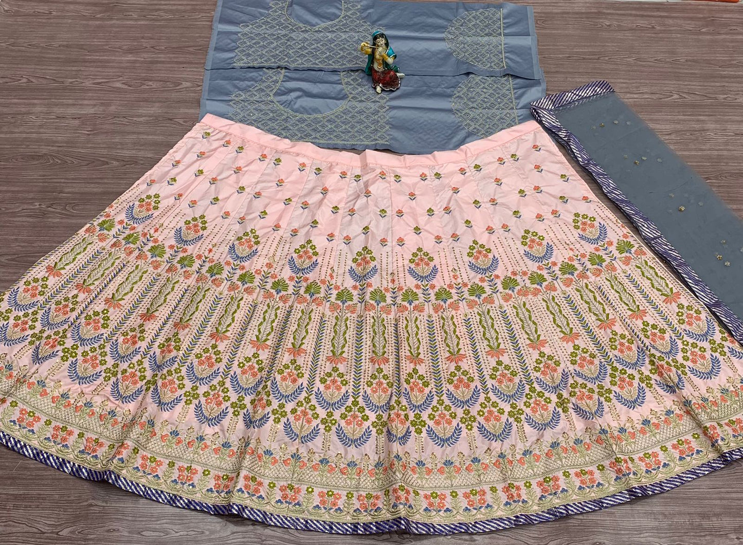Staggering Peach Color Silk Embroidered Work Lehenga Choli For Function Wear