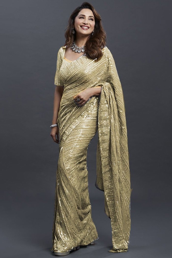 Stylish Georgette Heavy Sequence Work Saree Blouse For Women