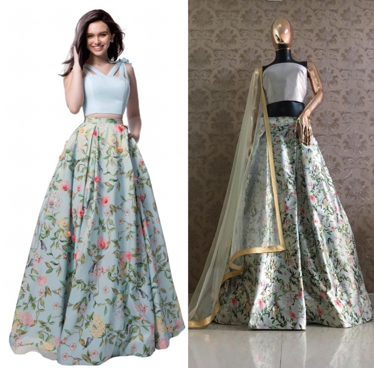 Amazing Zari Satin Printed Wedding Wear Lehenga Choli Design