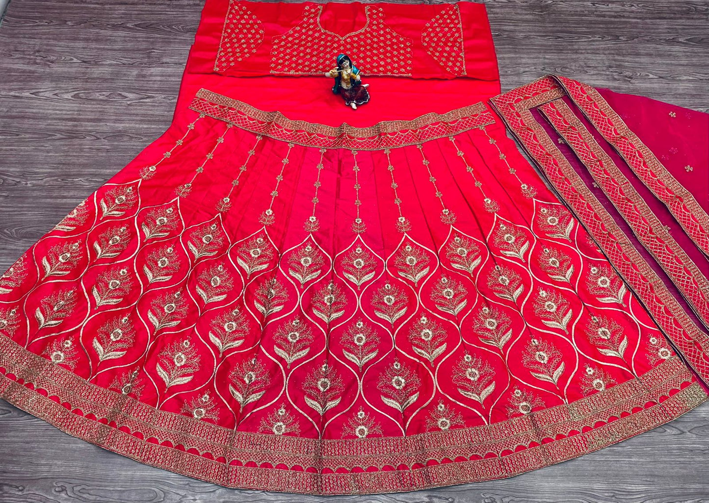 Alluring Pinkk Color Silk Embroidered Work Wedding Wear Lehenga Choli