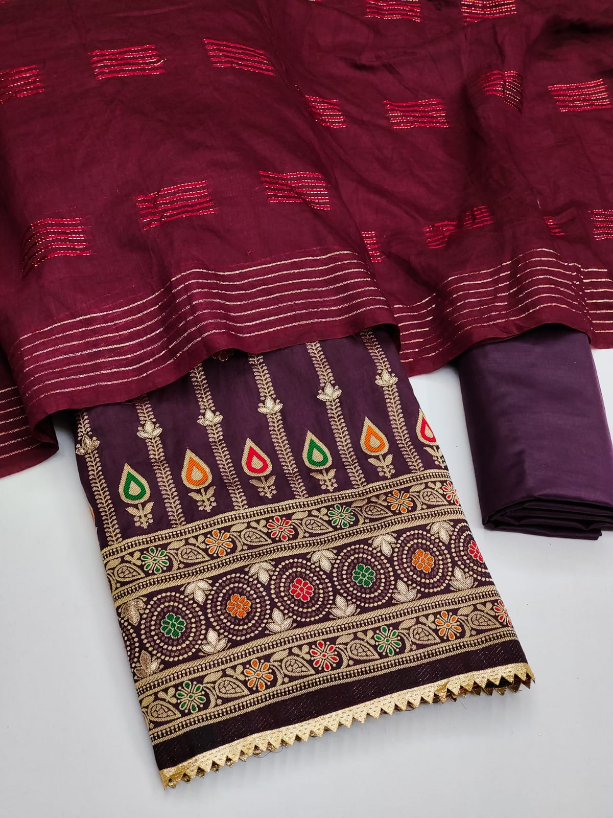 Starling Violet Color Art Silk Wedding Wear Embroidered Work Salwar Suit