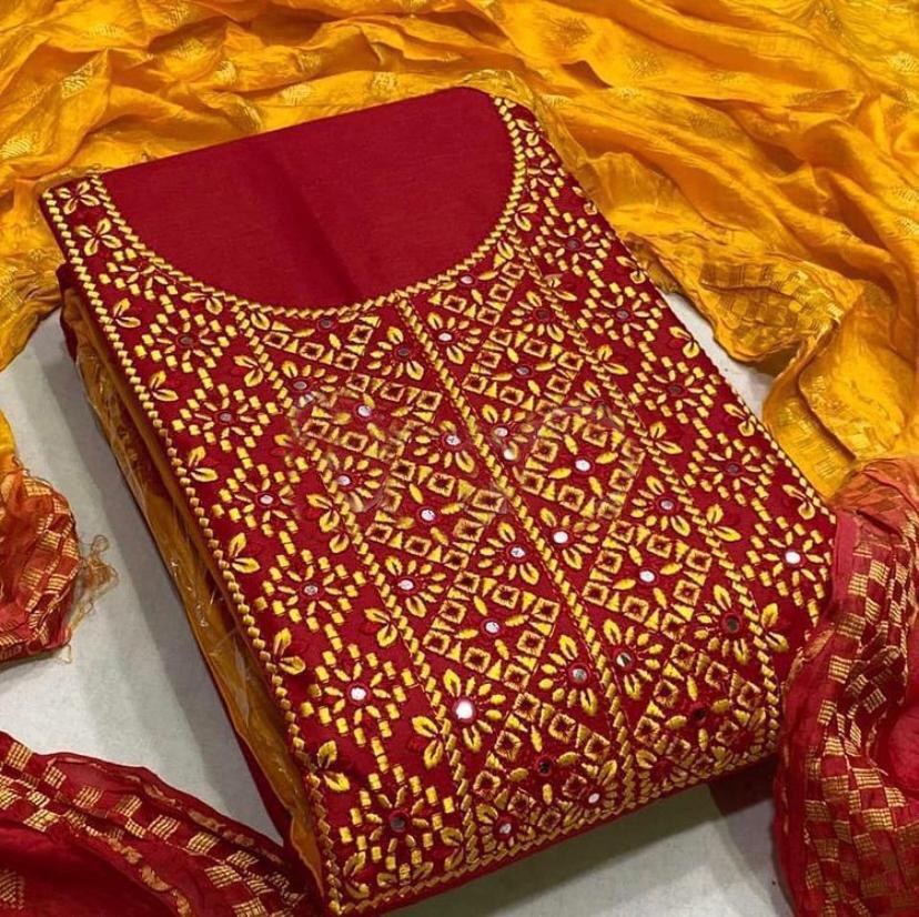 Surpassing Casual Wear Cotton Mirror Work Salwar Suit