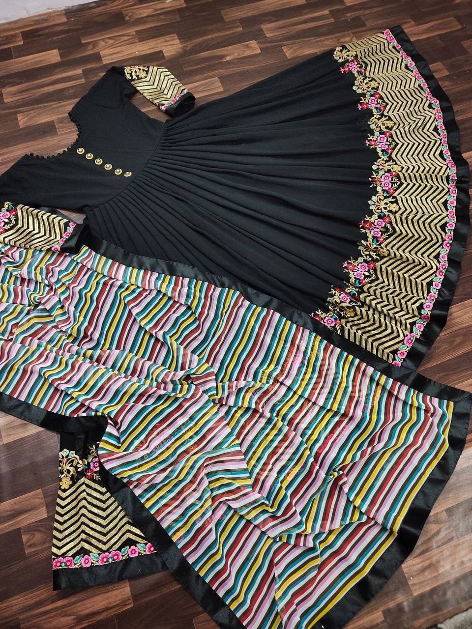 Stupendous Georgette Embroidered Work Festive Wear Salwar Suit