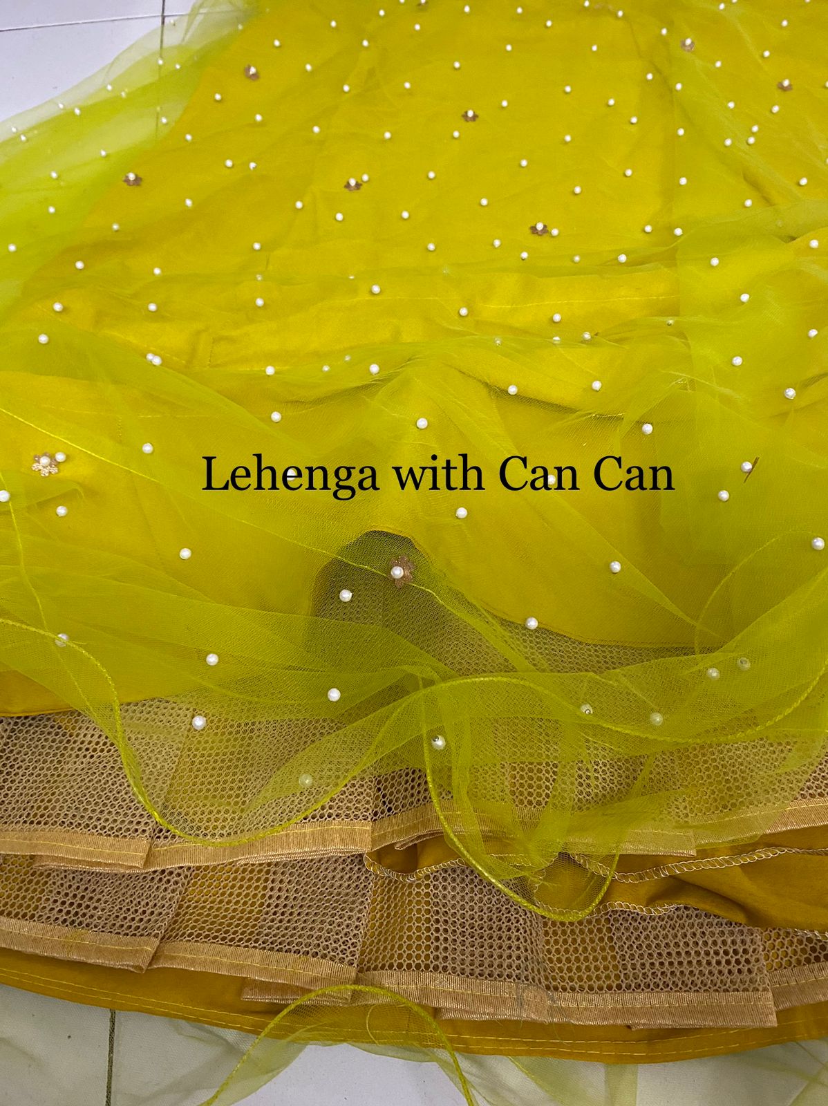 Unique Lemon Yellow Soft Net Semi Stitched Designer Lehenga Choli For Girls
