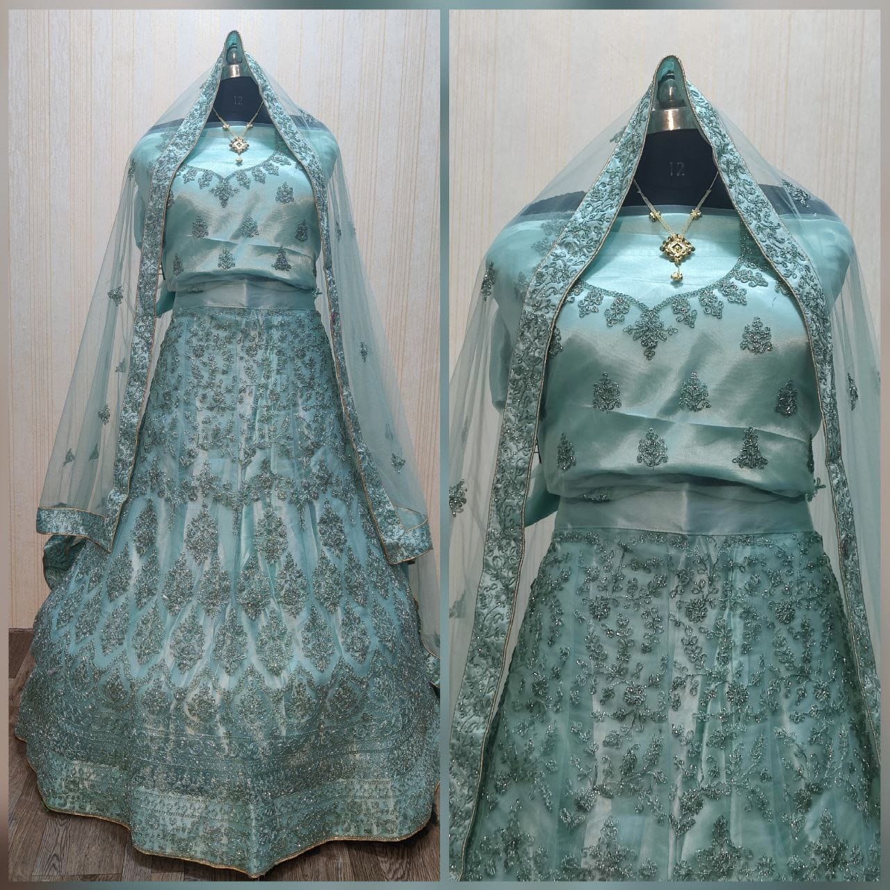 Wedding Wear Soft Net Coding Embroidered Semi Stitched Lehenga Choli