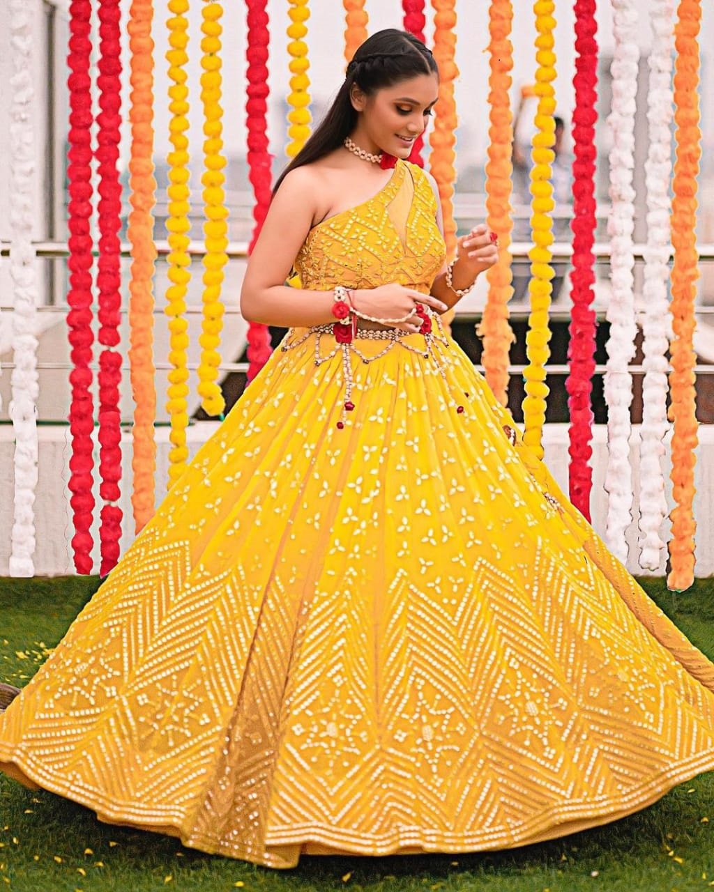 Haldi lehenga designs best sale