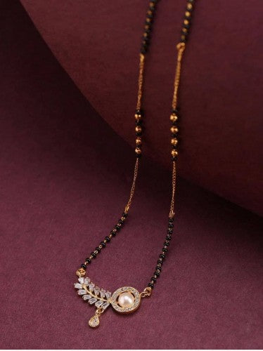 Dismaying Diamond Pearl Imitation Mangalsutra