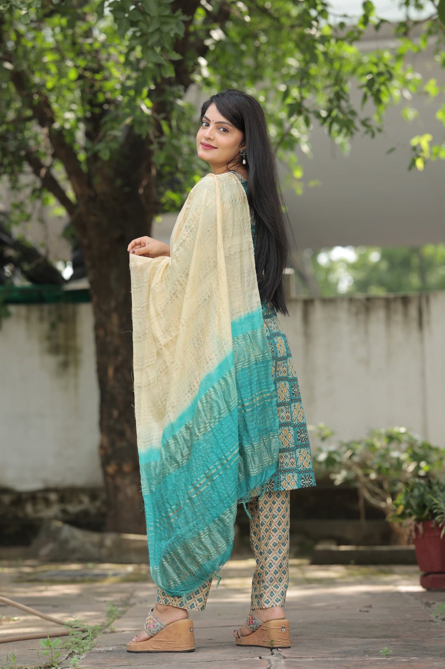 Office Wear Cotton Printed Ready To Wear Salwar Suit For Women