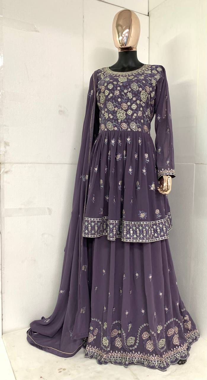 Light Color Georgette Embroidered Full Stitched Salwar Kameez ⭐⭐⭐⭐⭐(6)