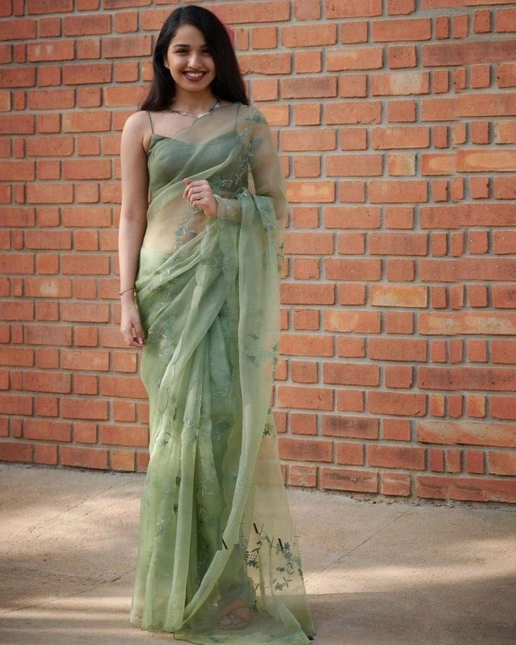Latest Stylish Organza Silk Rich Digital Printed Saree Blouse For Party Wear