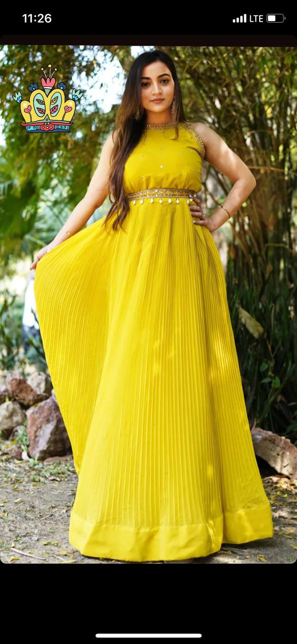 Classic Georgette Handwork Gown For Women