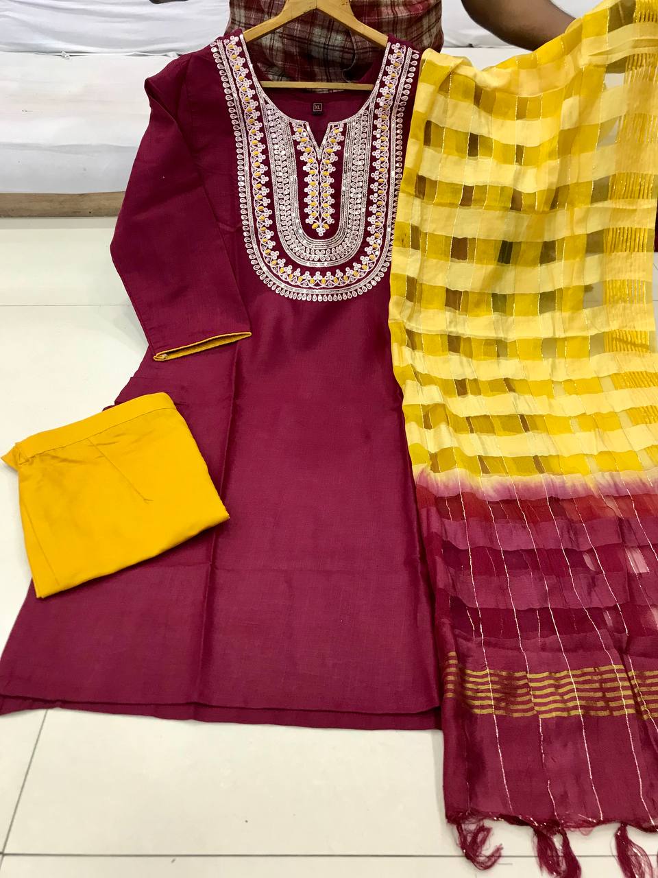 Wedding Wear Fully Stitched Ethnic Salwar Suit Set With Dupatta For Girls
