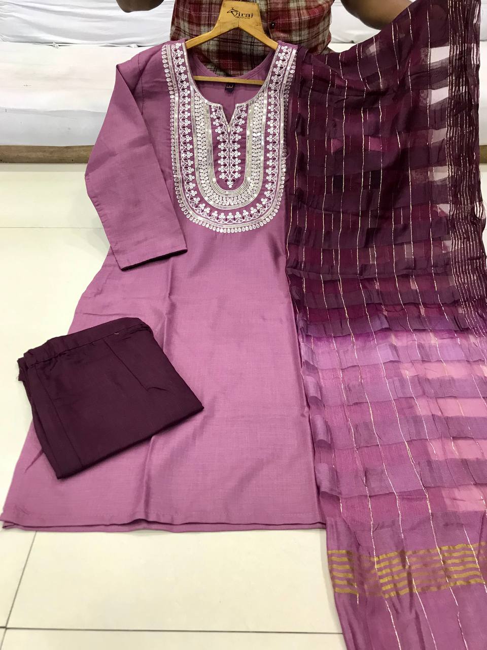Wedding Wear Fully Stitched Ethnic Salwar Suit Set With Dupatta For Girls