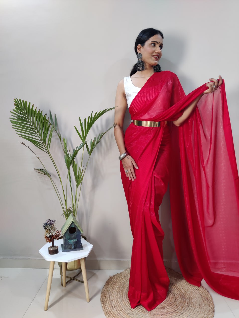 Function Wear Fancy Simmer Patti Saree Blouse