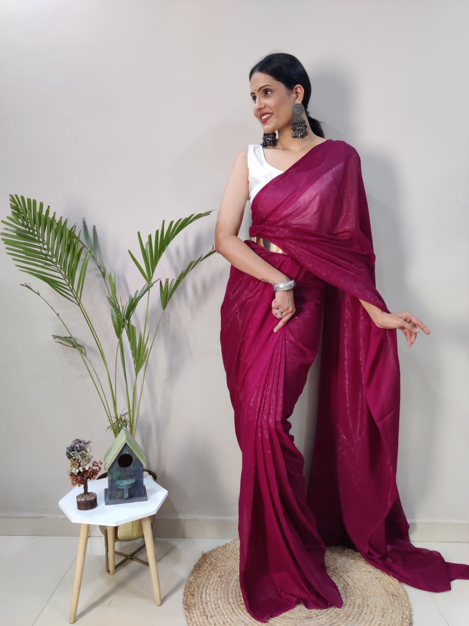 Function Wear Fancy Simmer Patti Saree Blouse