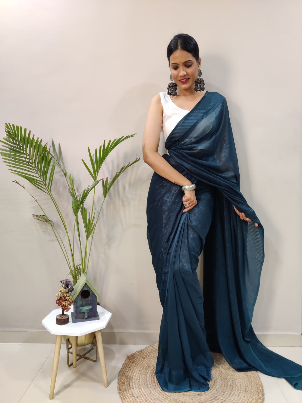 Function Wear Fancy Simmer Patti Saree Blouse