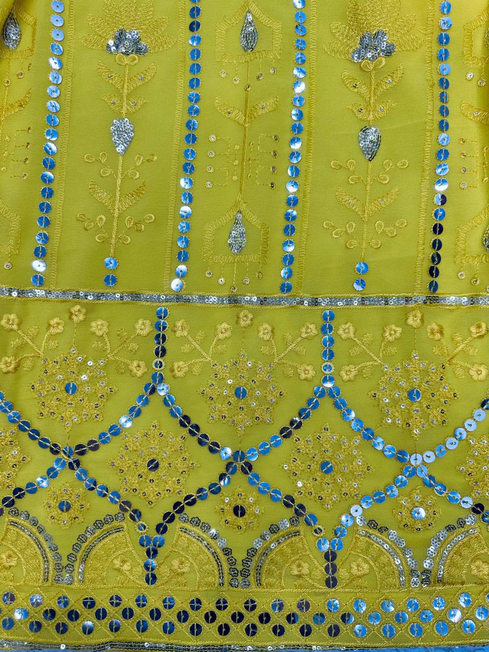 Elegant Yellow Colour Sequence Embroidary Work Lehenga Choli With Can Can And Beautiful Desinger Blouse