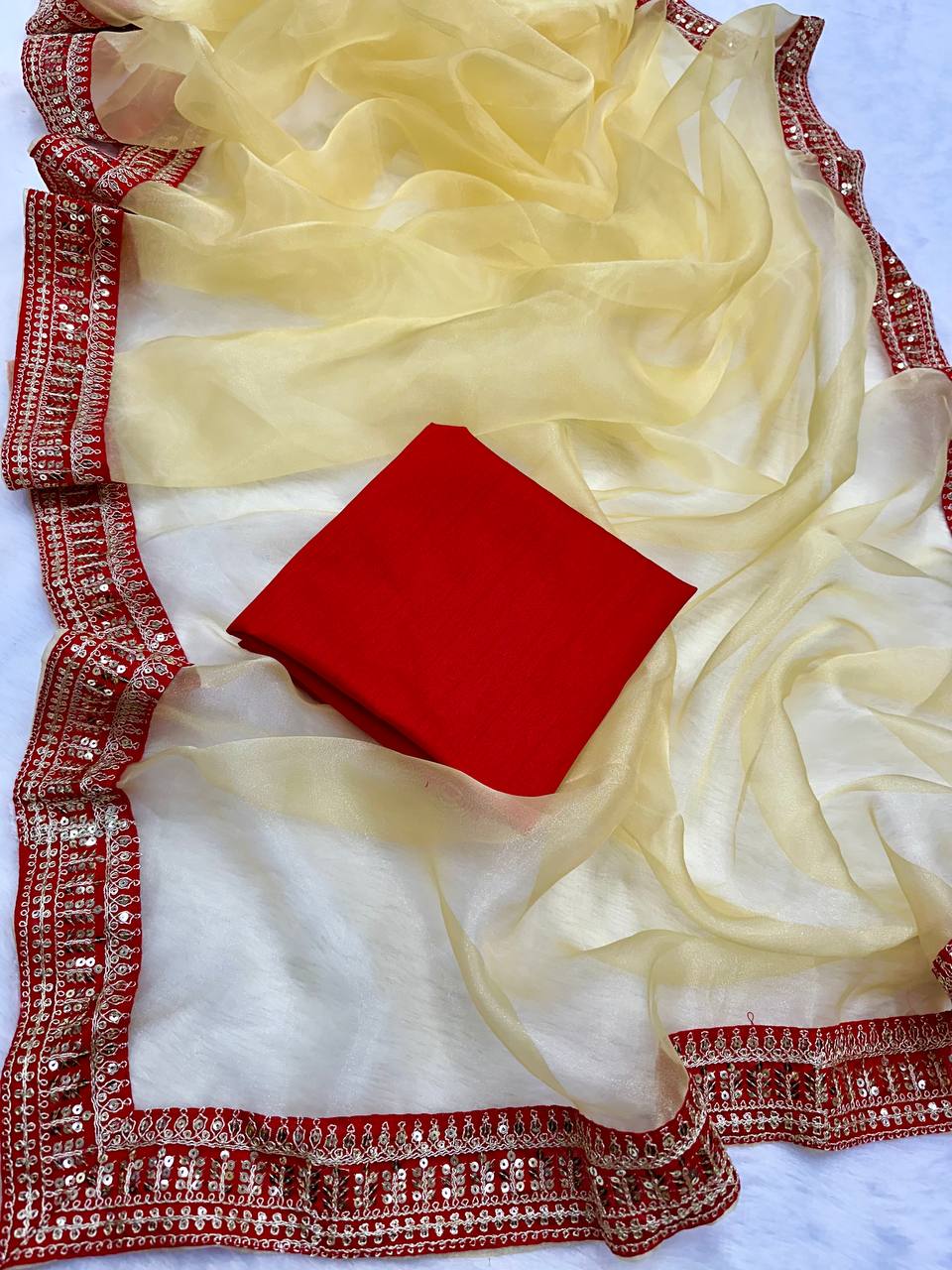 Pure Organza Silk Sequence Work Saree