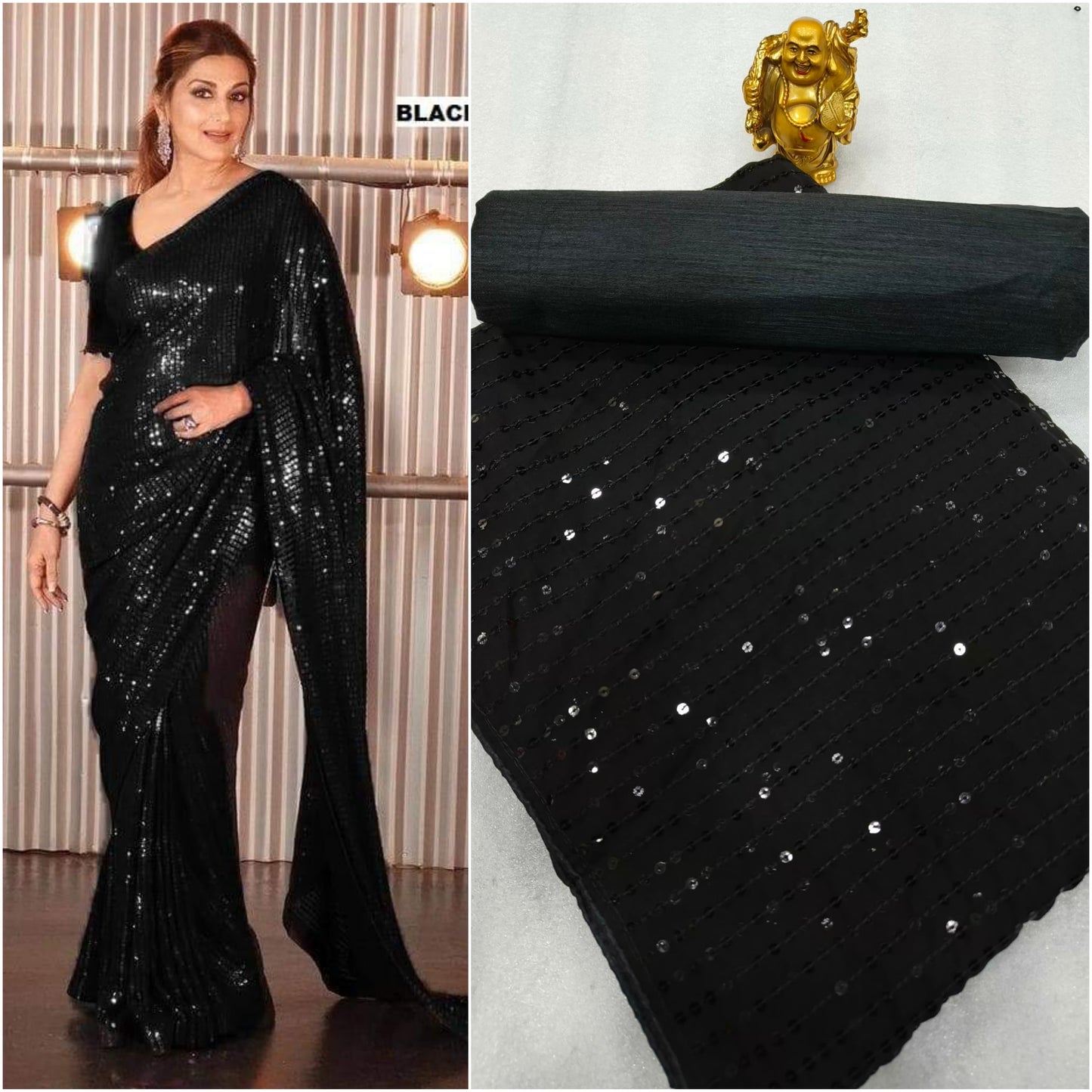 Attractive Bling Sequence Design Multiple Party Wear Saree