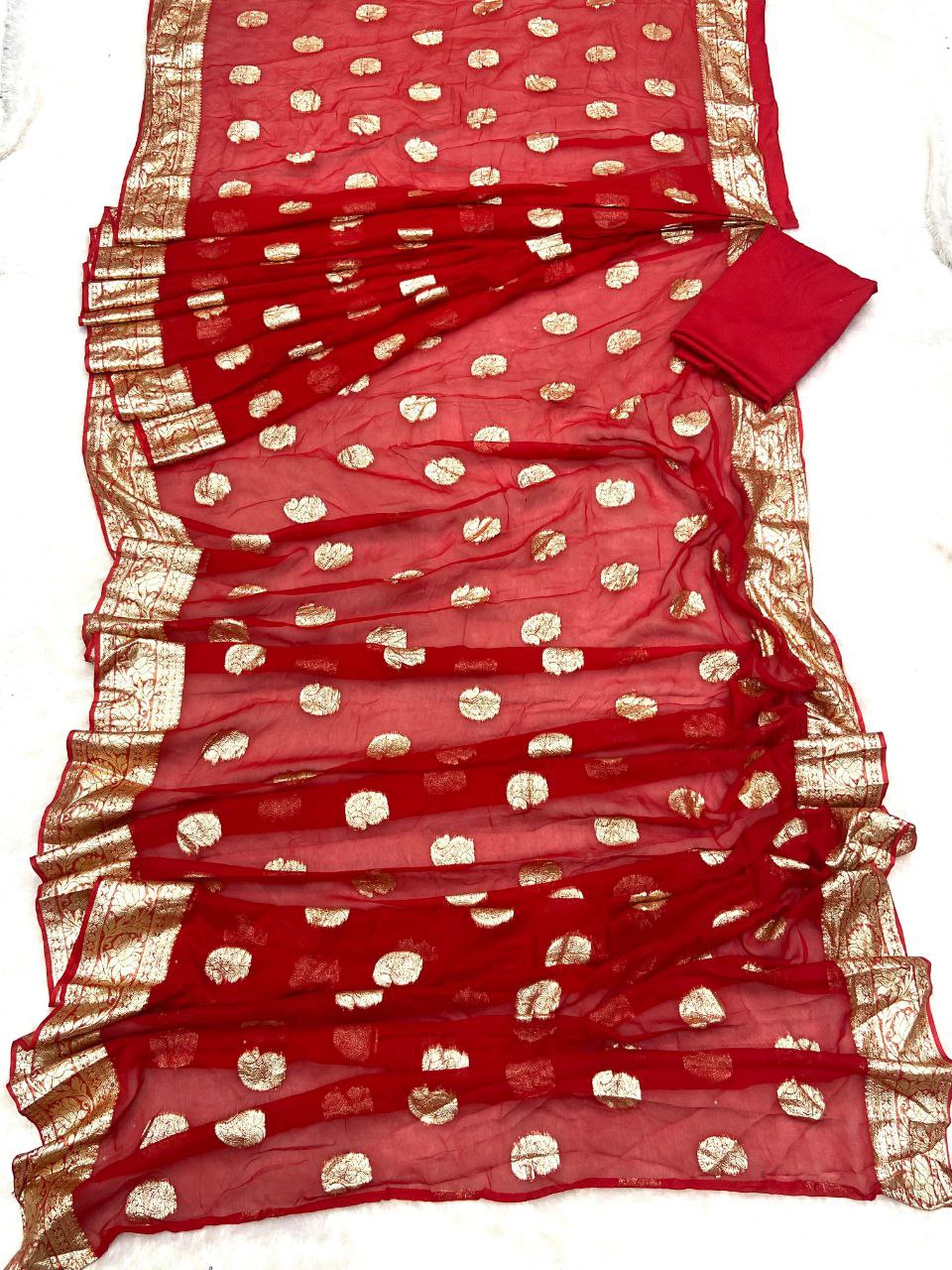 Unique Dark Red Color Cotton Bandhani Work Saree Blouse For Women