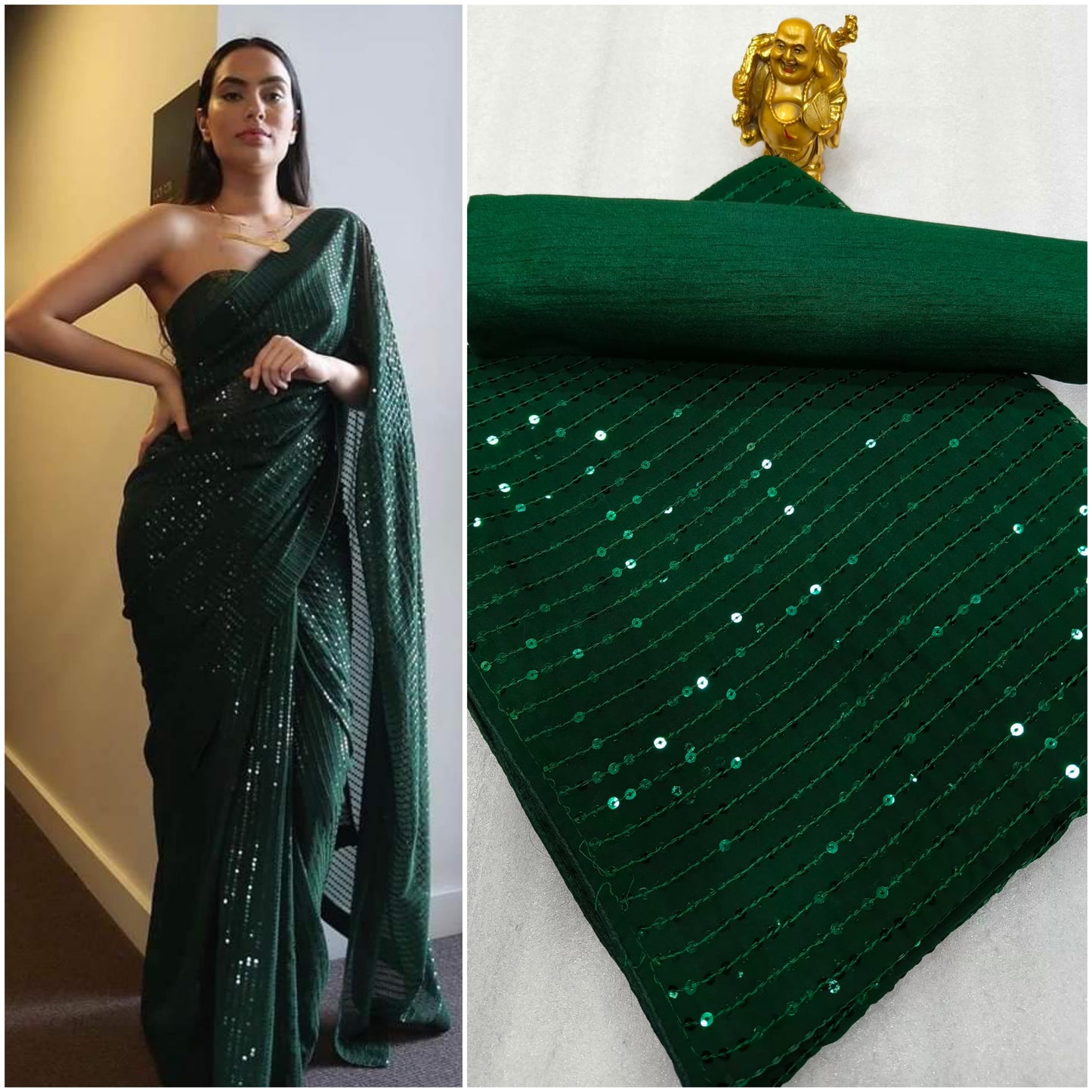 Attractive Bling Sequence Design Multiple Party Wear Saree