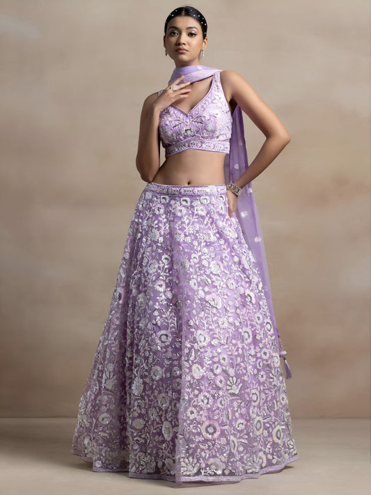 Heavy Sequin Embroidery Work Designer Party Wear Lehenga Set with Dupatta
