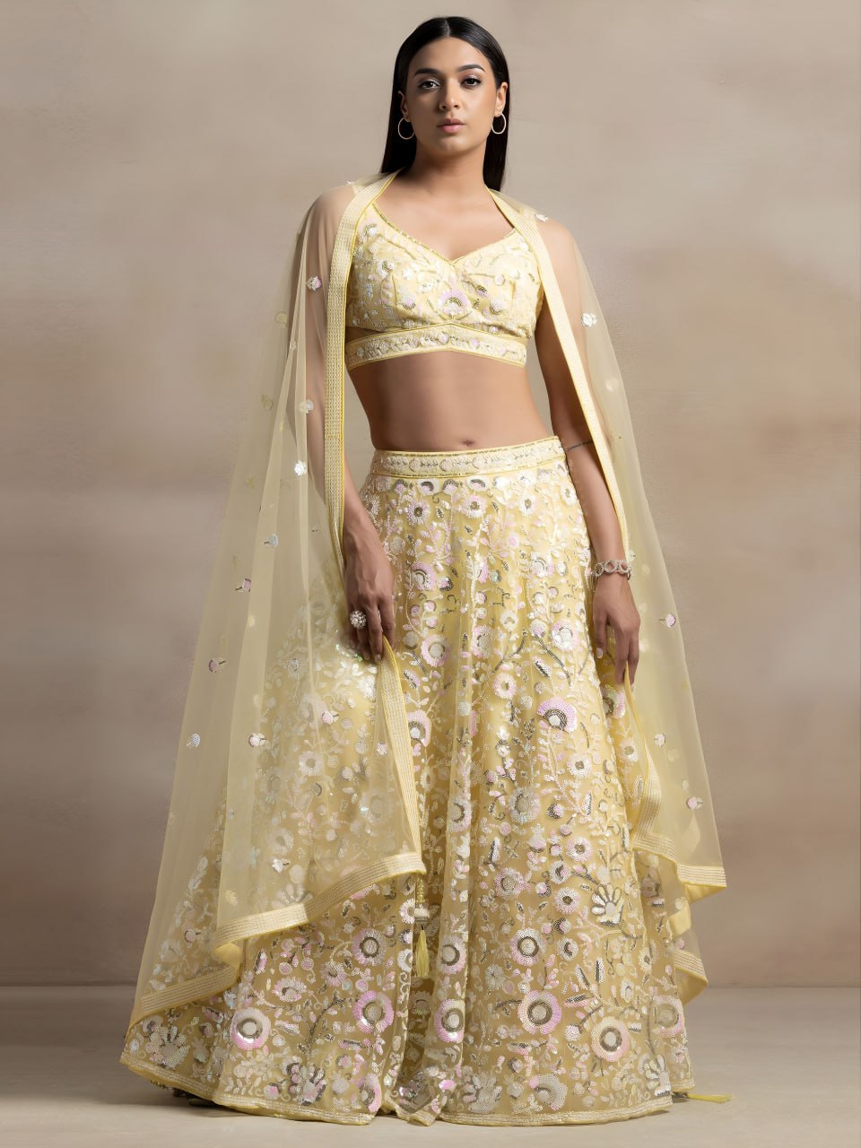 Heavy Sequin Embroidery Work Designer Party Wear Lehenga Set with Dupatta
