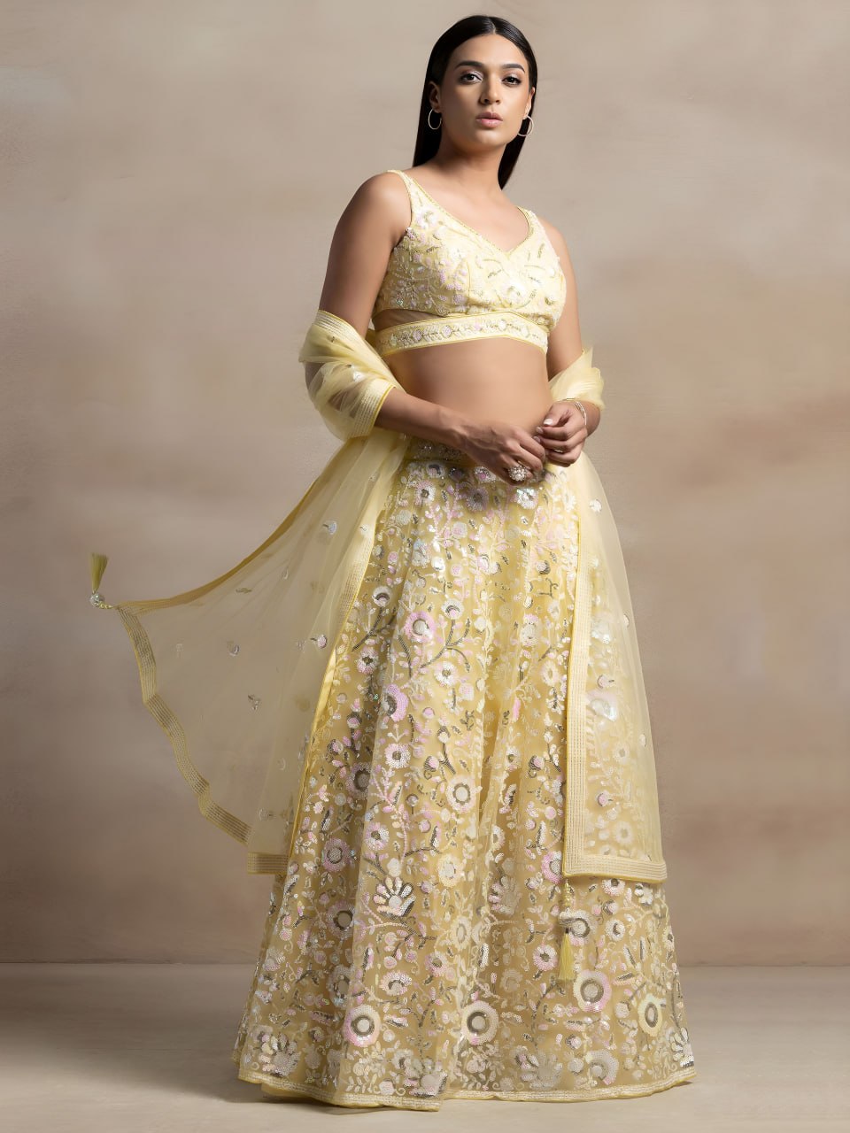 Heavy Sequin Embroidery Work Designer Party Wear Lehenga Set with Dupatta