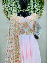 Load image into Gallery viewer, New Nayra Cut Sequence Worked Georgette Full Stiched Anarkali Suit

