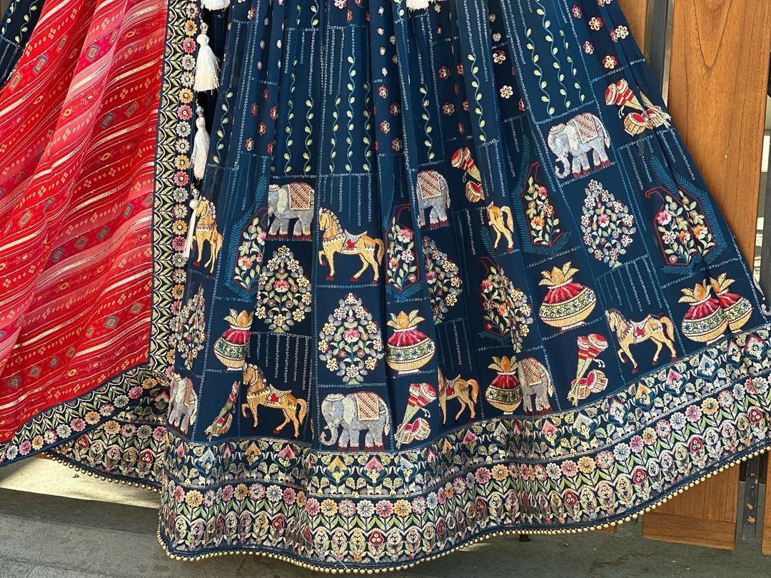 Mono Banglory Thred And Sequence Work Stylish Festival Wear Lehenga Choli With Beautiful Duppta