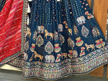 Load image into Gallery viewer, Mono Banglory Thred And Sequence Work Stylish Festival Wear Lehenga Choli With Beautiful Duppta
