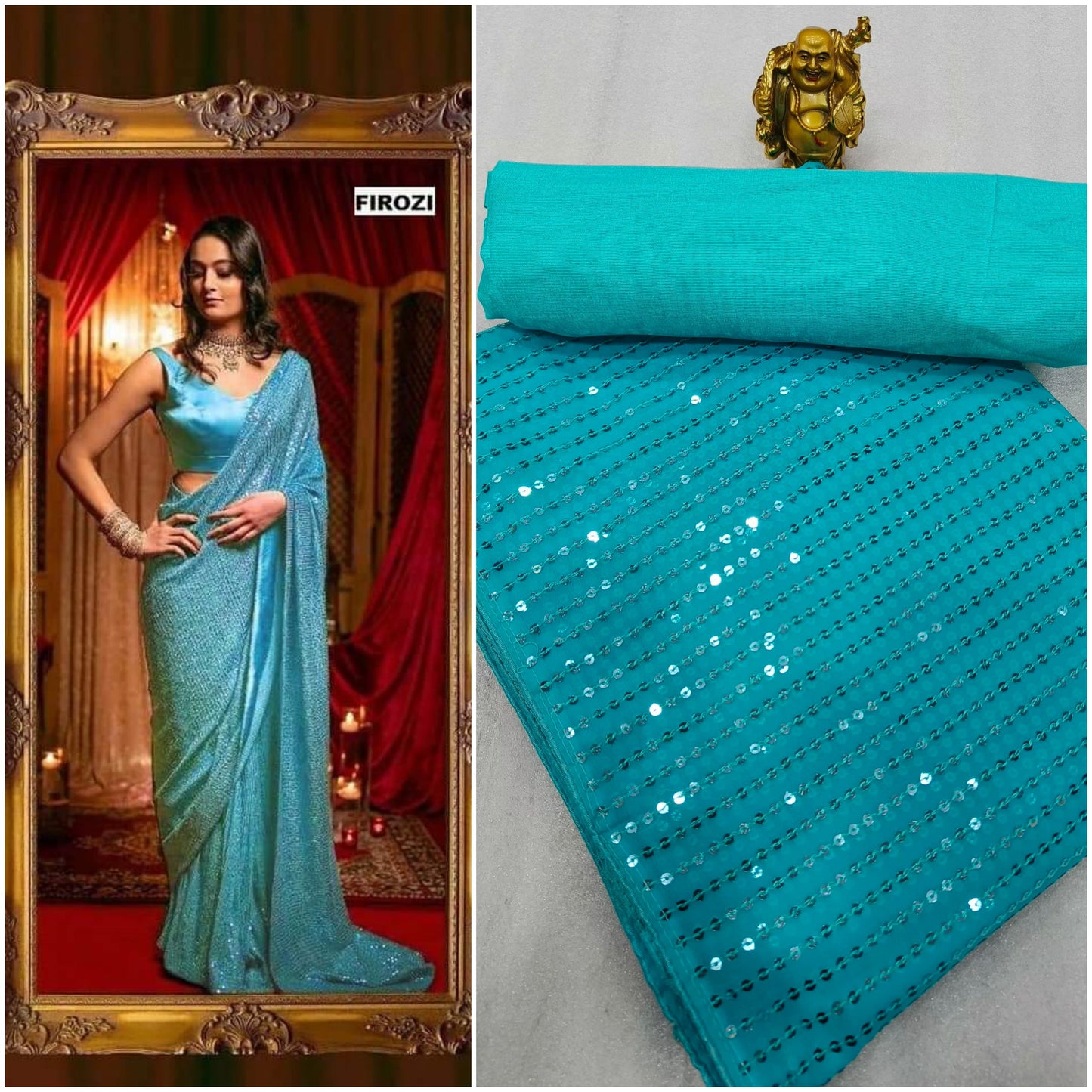 Attractive Bling Sequence Design Multiple Party Wear Saree