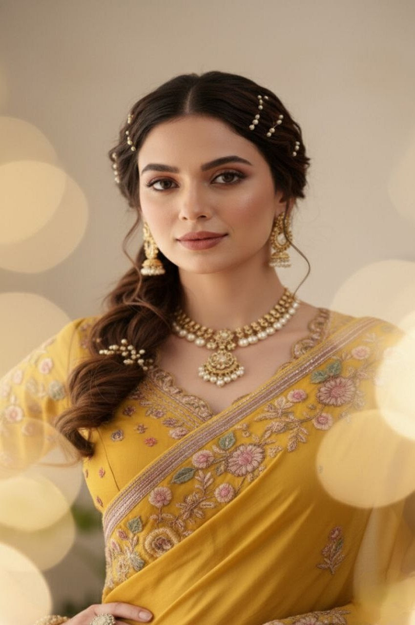 Haldi Special Soft NxC Moss chiffon Saree
