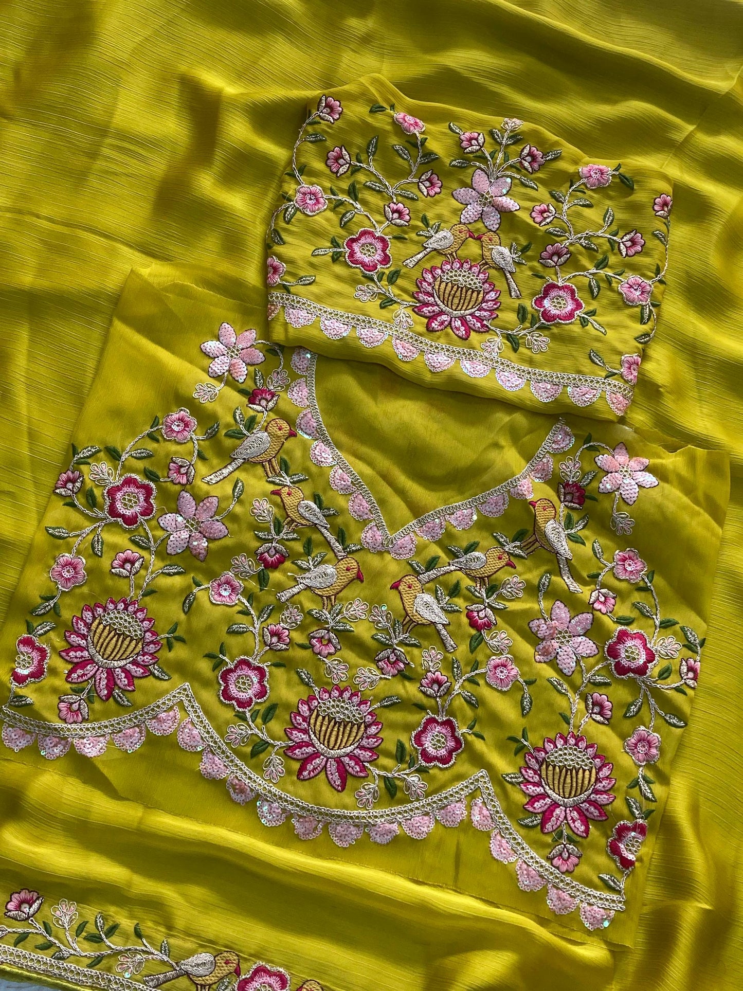 Party Wear Soft Sattin Chiffon Saree