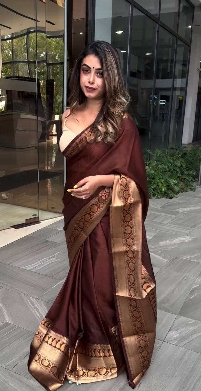 Maroon Lichi Silk Saree Blouse