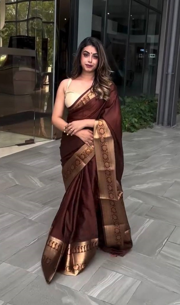 Maroon Lichi Silk Saree Blouse