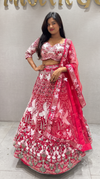 Designer Pink Heavy Embroidery Bridal Lehenga Choli with Dupatta