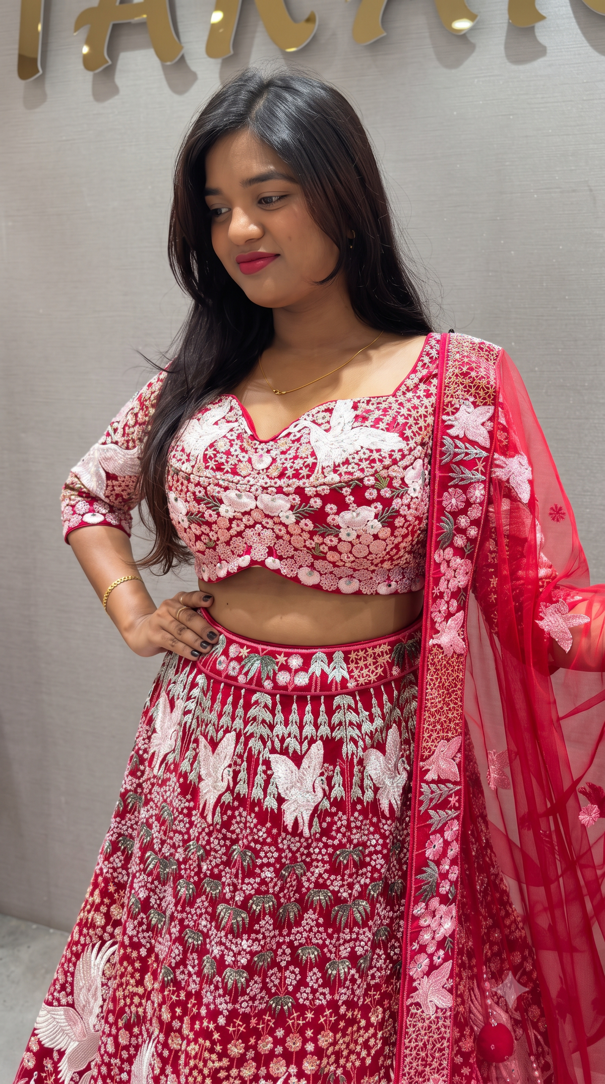Designer Pink Heavy Embroidery Bridal Lehenga Choli with Dupatta
