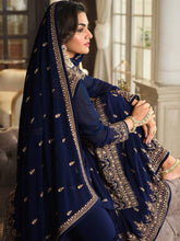 Load image into Gallery viewer, Beautiful Blue Color Georgette Thread Work Full Stitched Sharara For Women
